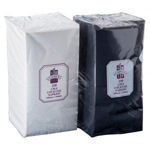 Caprice Cocktail Napkin 2 Ply 240mm x 240mm Black