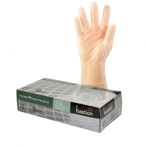 Bastion Vinyl Ultra P/F Clear Large Gloves