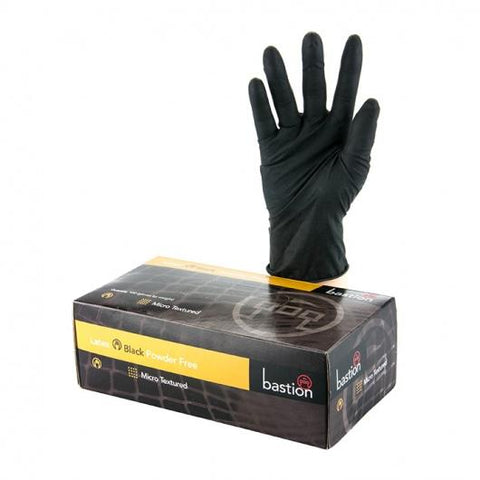 Bastion Black Latex P/F Large Gloves